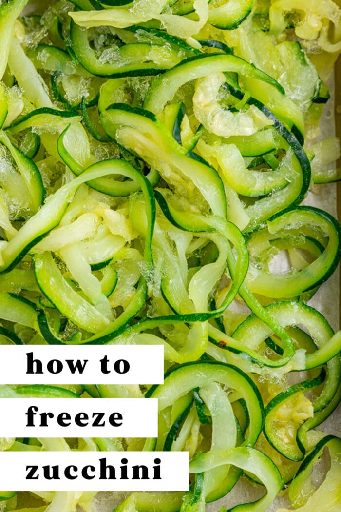 Pin graphic for how to freeze zucchini