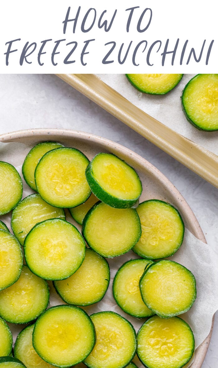 Pin graphic for how to freeze zucchini