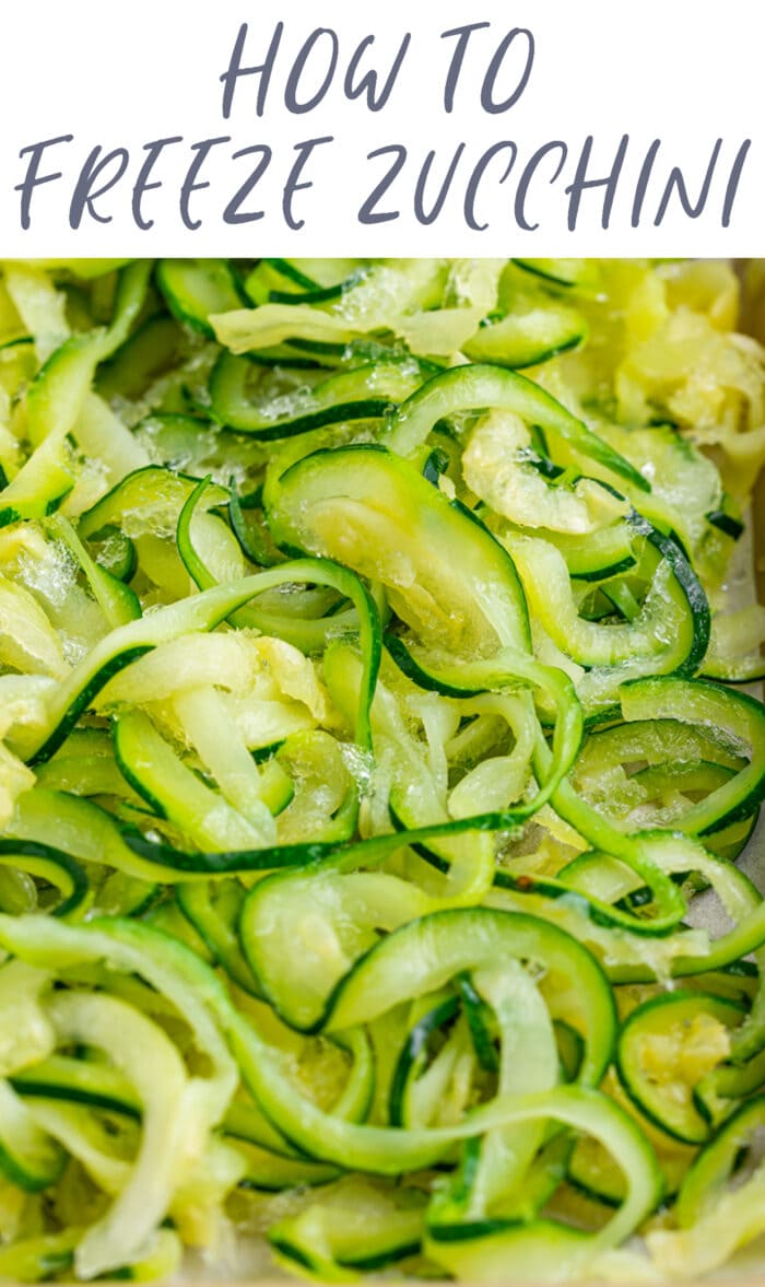 Pin graphic for how to freeze zucchini