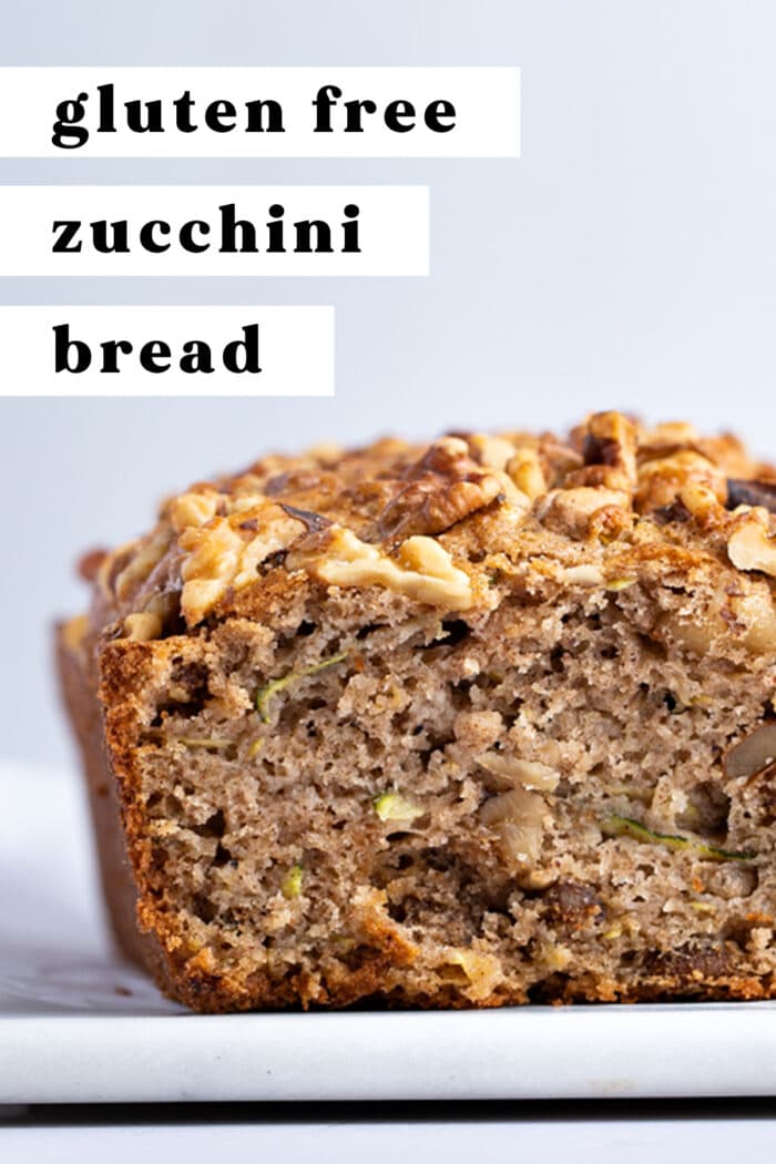 Pin graphic for gluten free zucchini bread