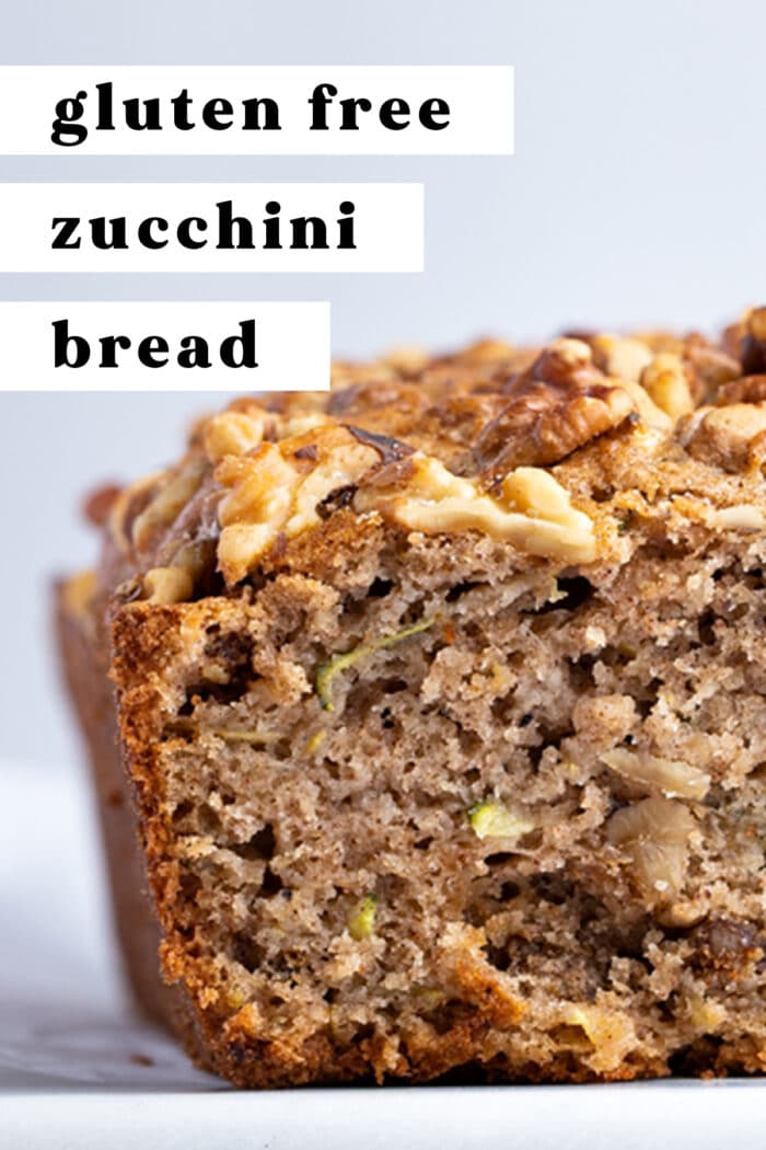 Pin graphic for gluten free zucchini bread