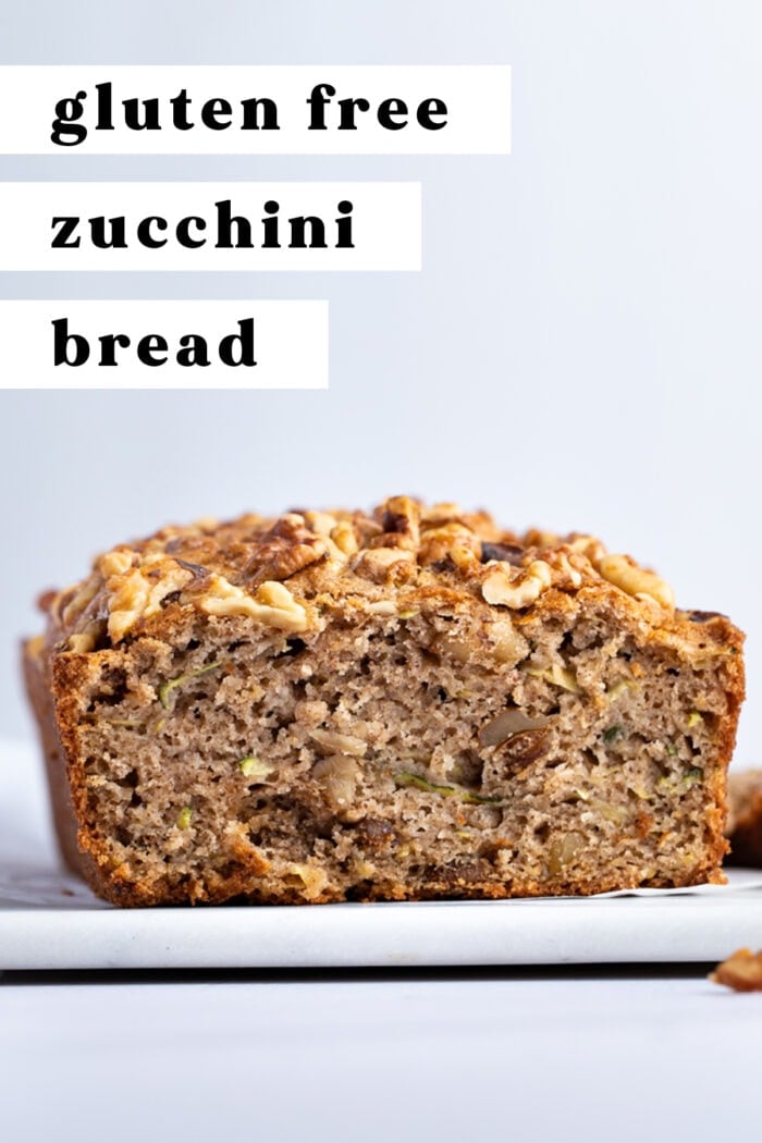 Pin graphic for gluten free zucchini bread