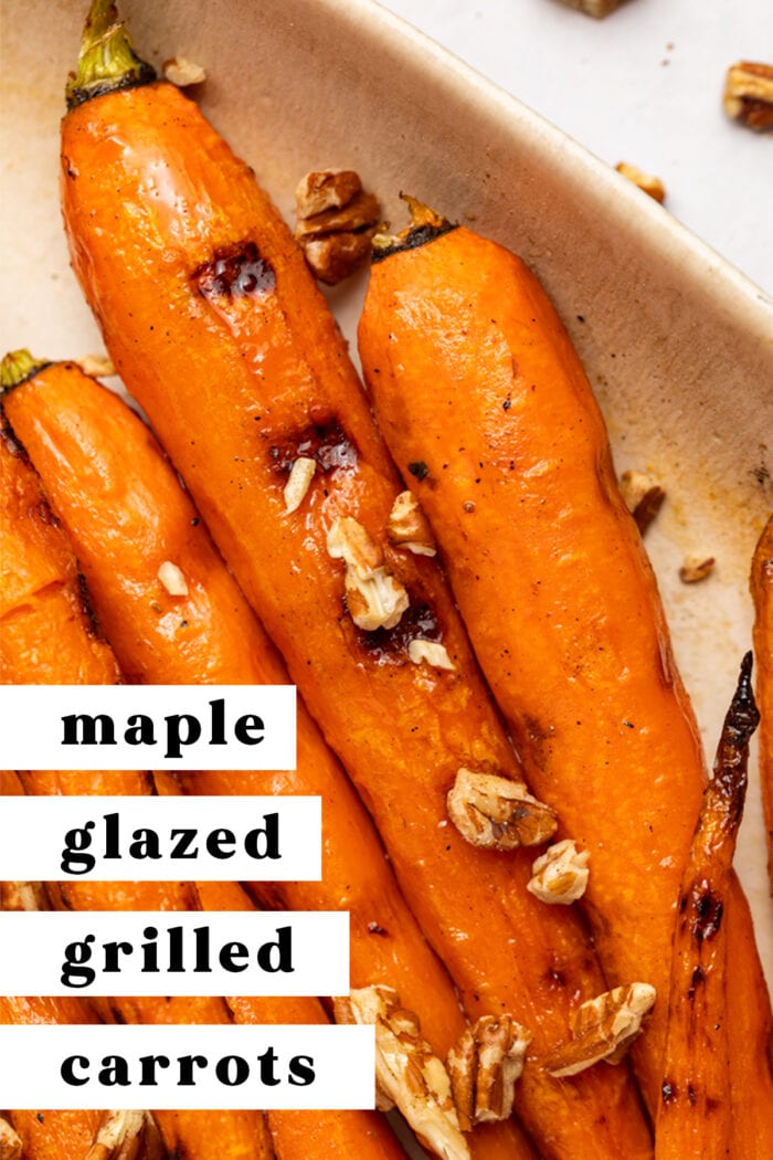 Pin graphic for grilled carrots