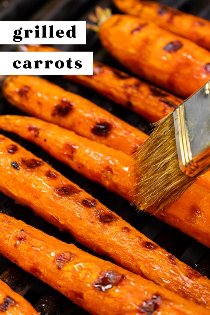 Pin graphic for grilled carrots