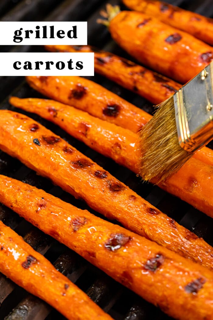 Pin graphic for grilled carrots