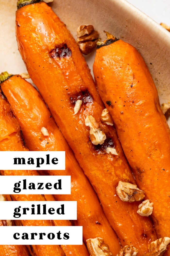 Pin graphic for grilled carrots