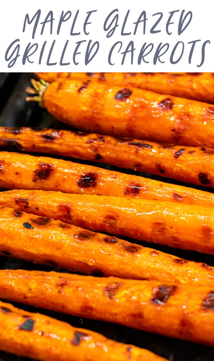 Pin graphic for grilled carrots