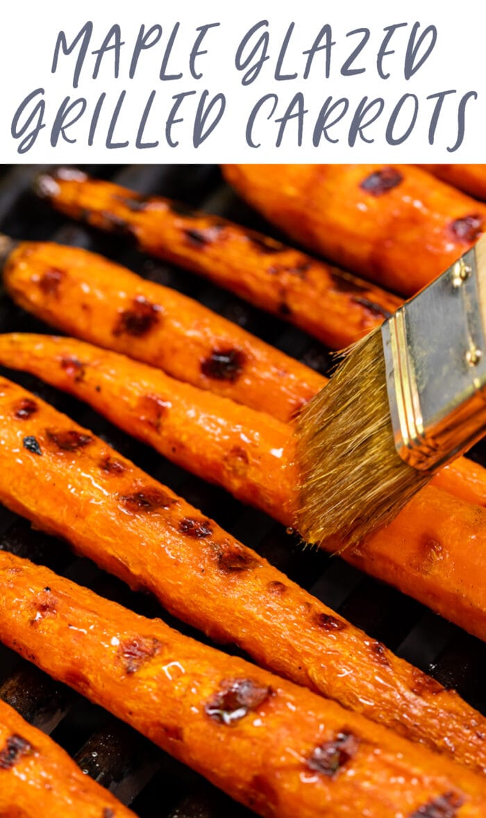 Pin graphic for grilled carrots