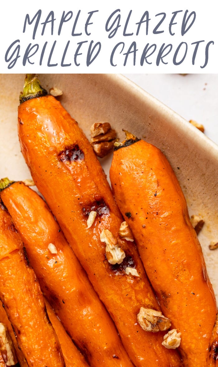 Pin graphic for grilled carrots