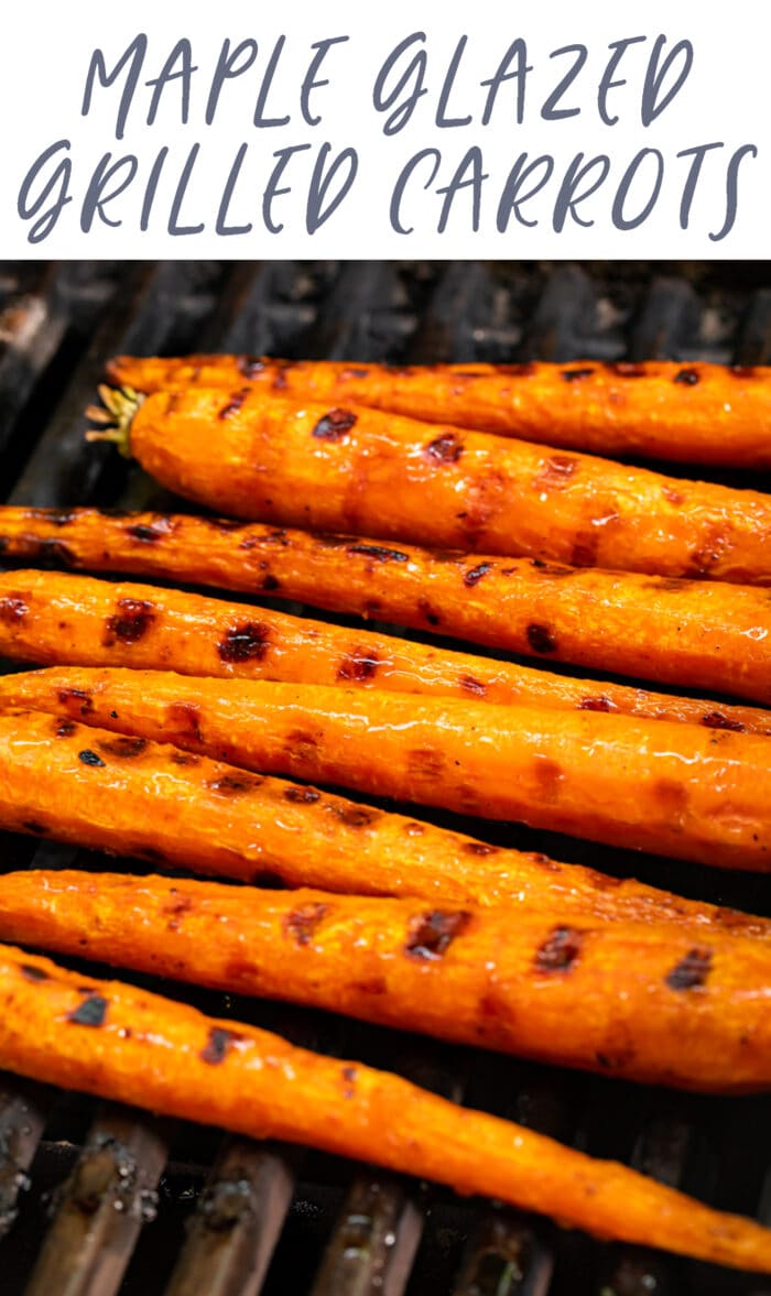 Pin graphic for grilled carrots