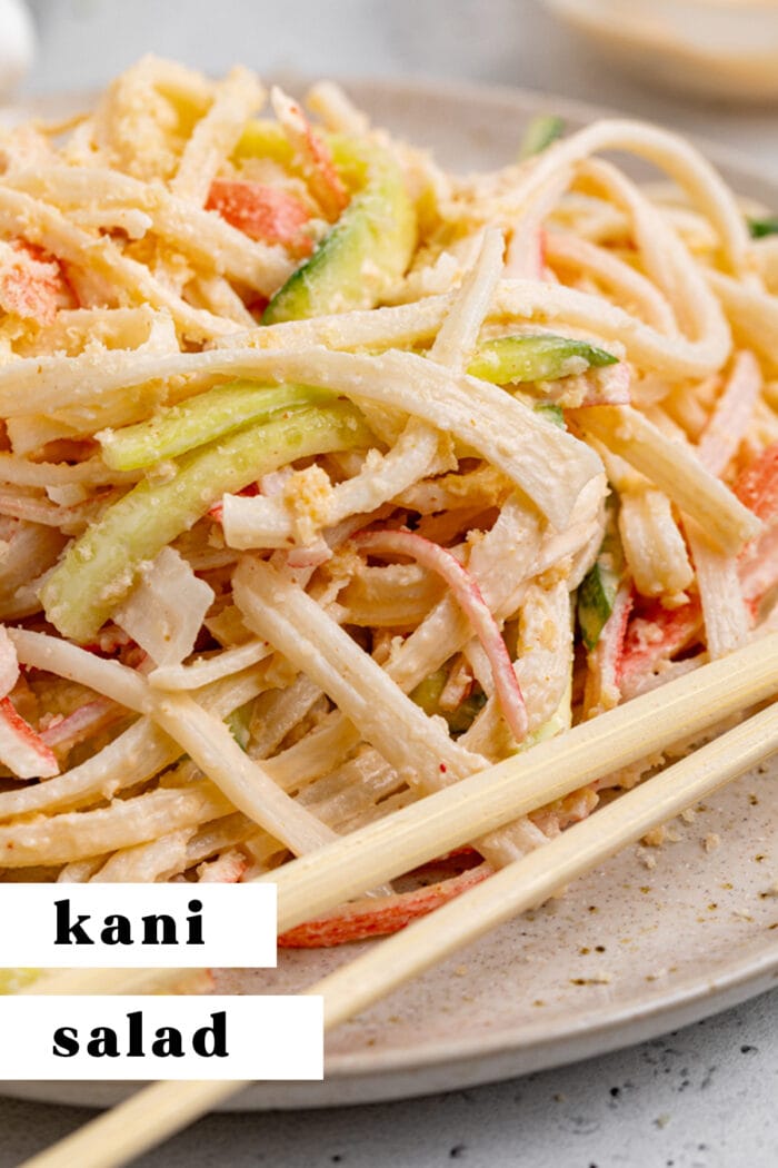 Pin graphic for kani salad