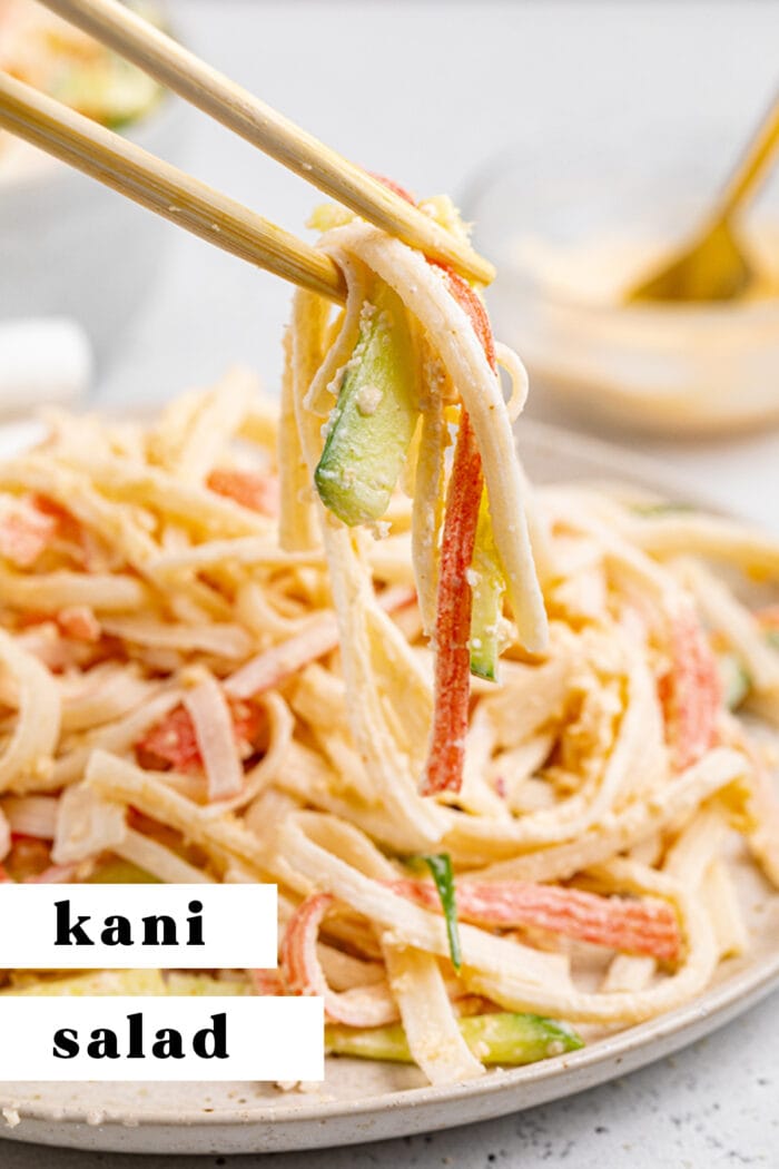 Pin graphic for kani salad