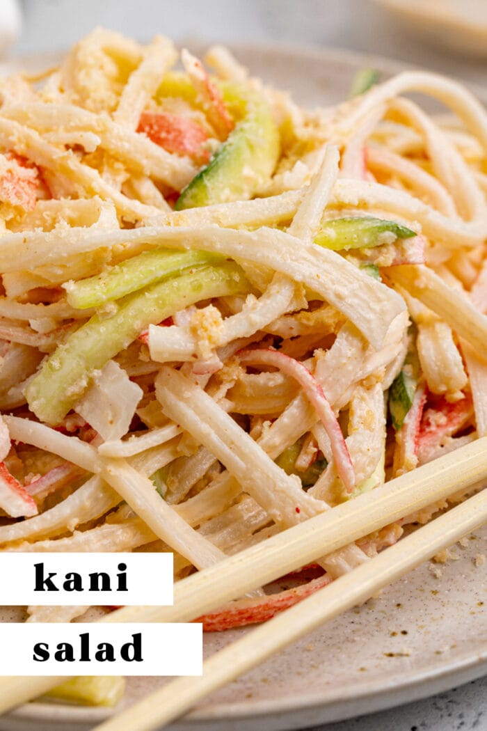 Pin graphic for kani salad