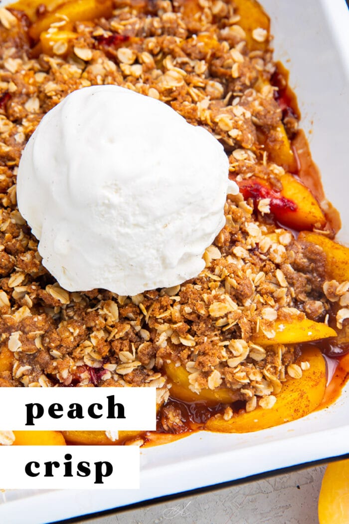 Pin graphic for peach crisp