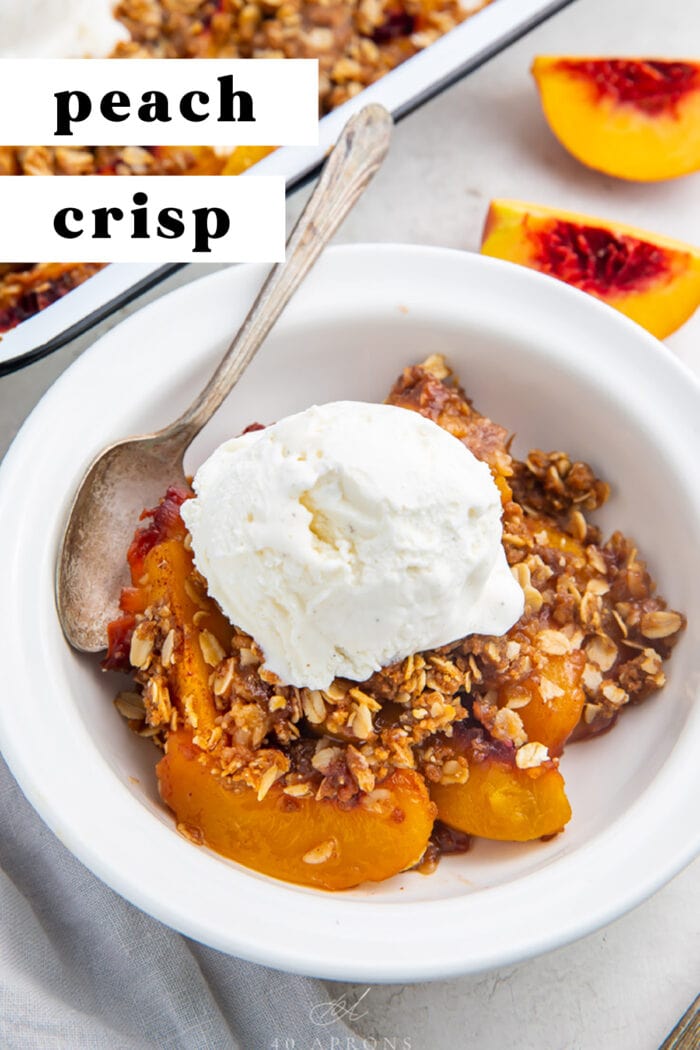 Pin graphic for peach crisp