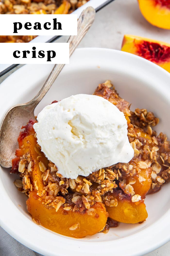 Pin graphic for peach crisp