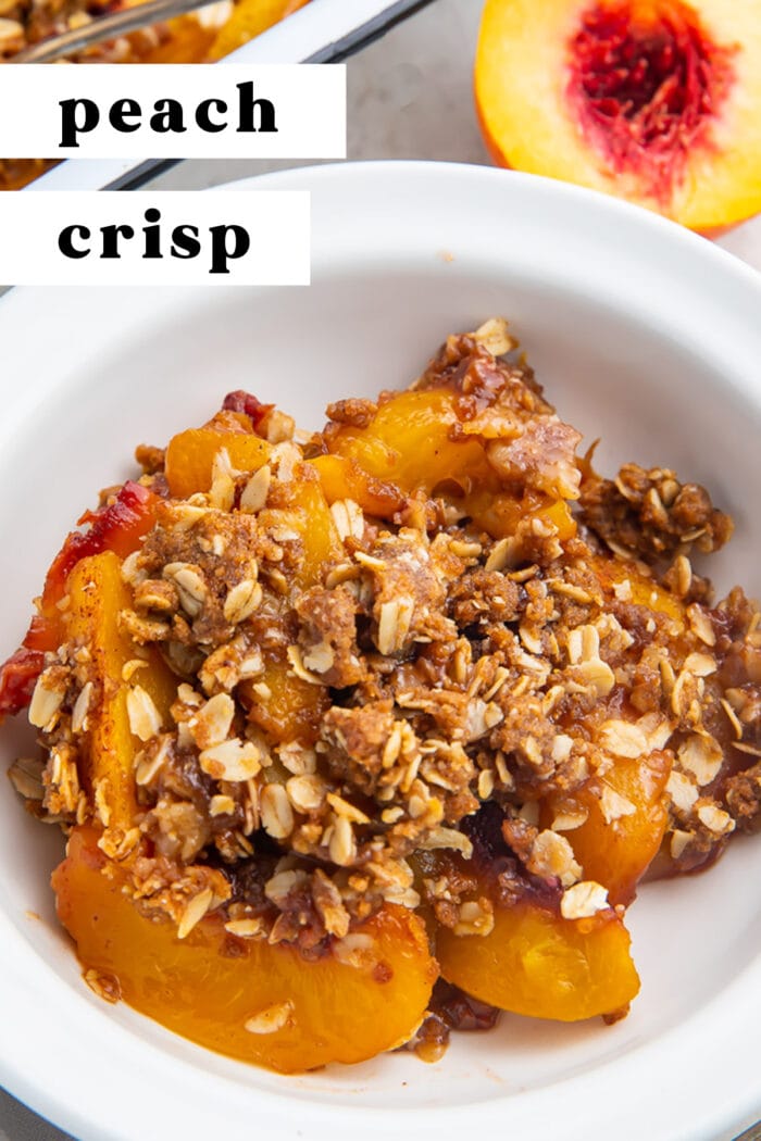 Pin graphic for peach crisp