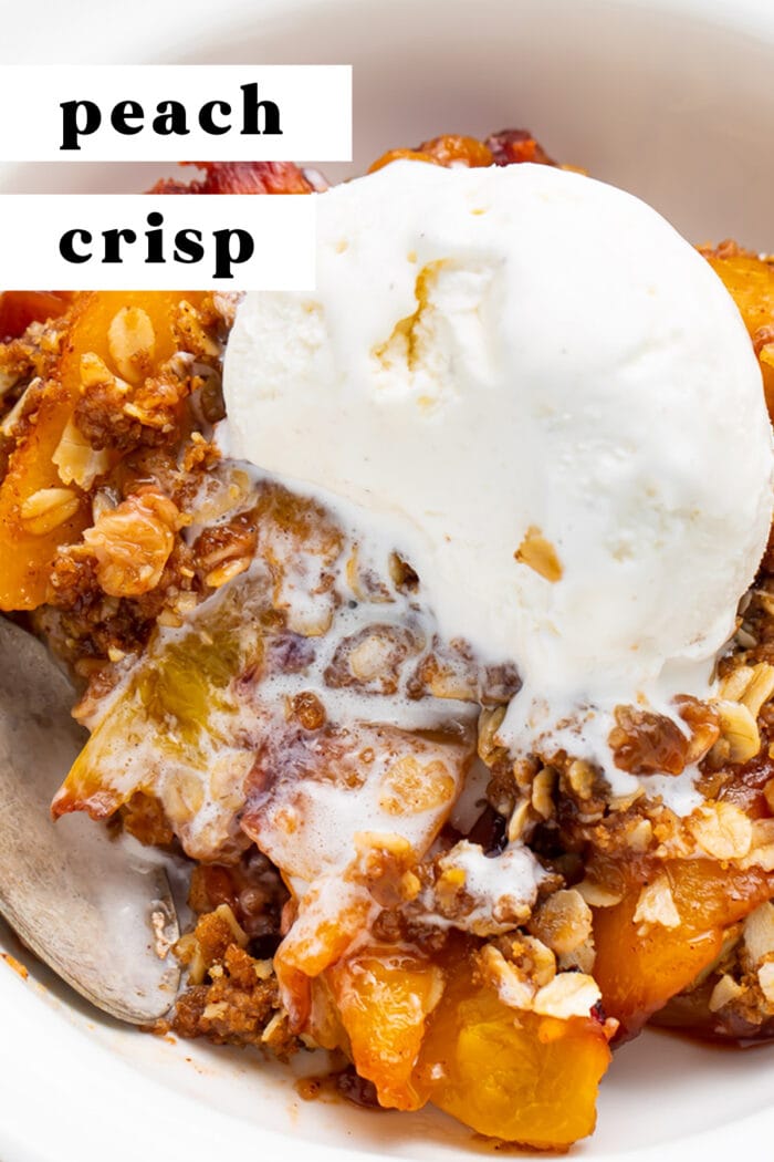 Pin graphic for peach crisp