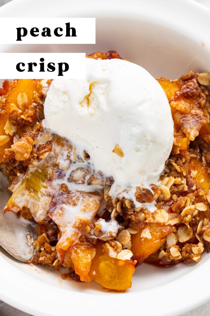 Pin graphic for peach crisp