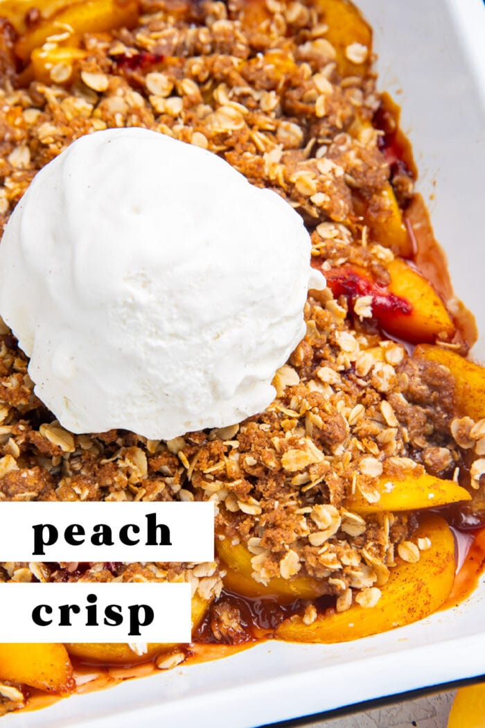 Pin graphic for peach crisp