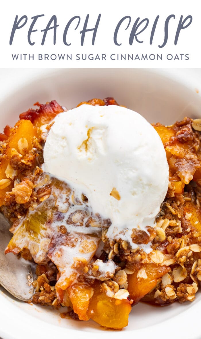 Pin graphic for peach crisp