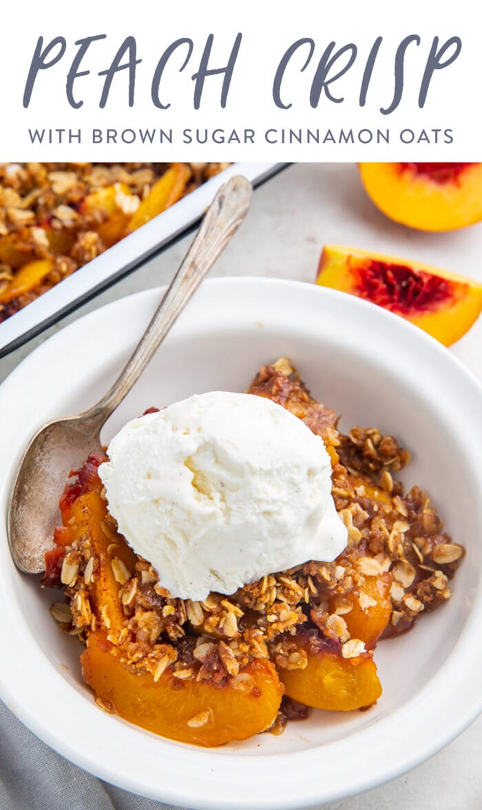 Pin graphic for peach crisp