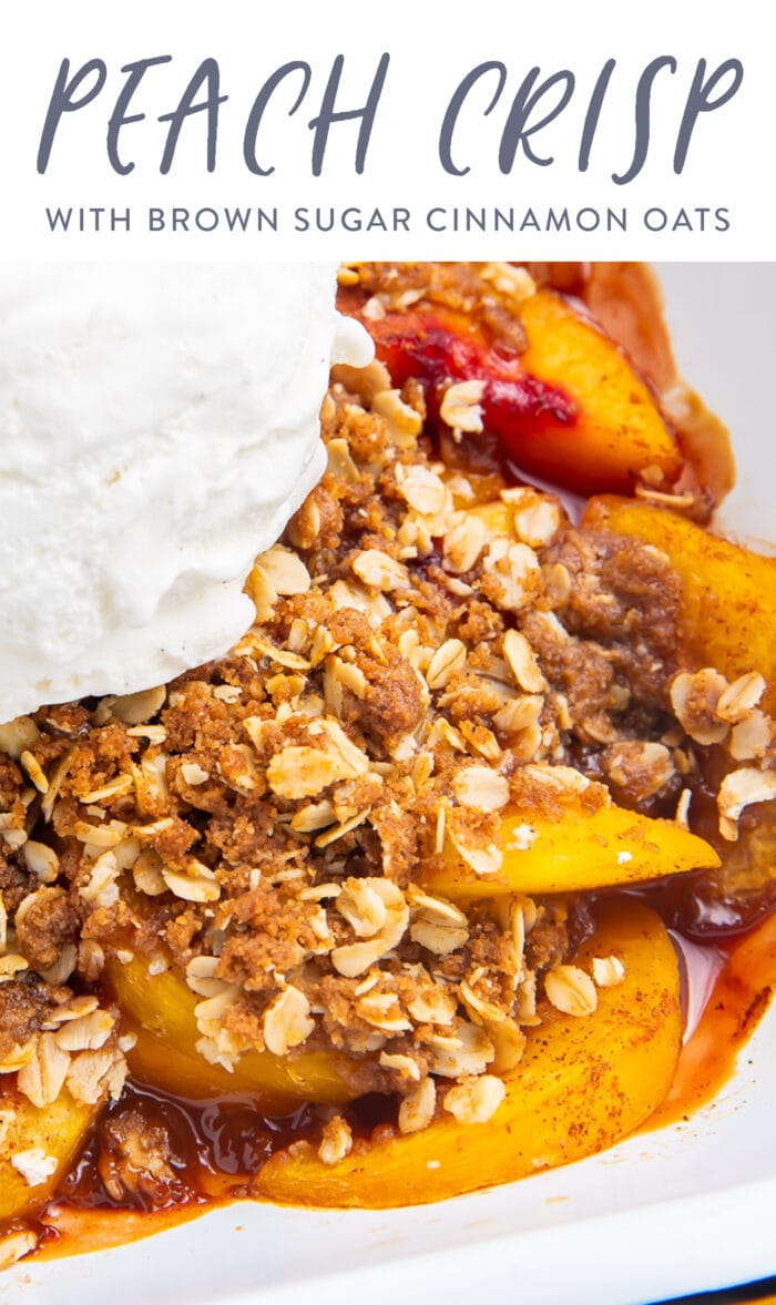 Pin graphic for peach crisp