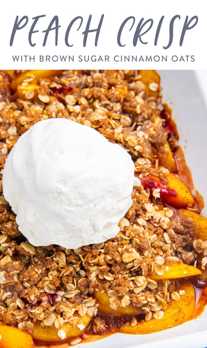 Pin graphic for peach crisp