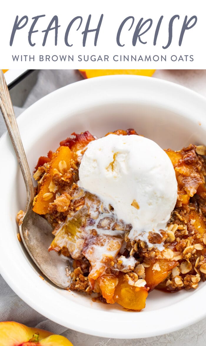 Pin graphic for peach crisp