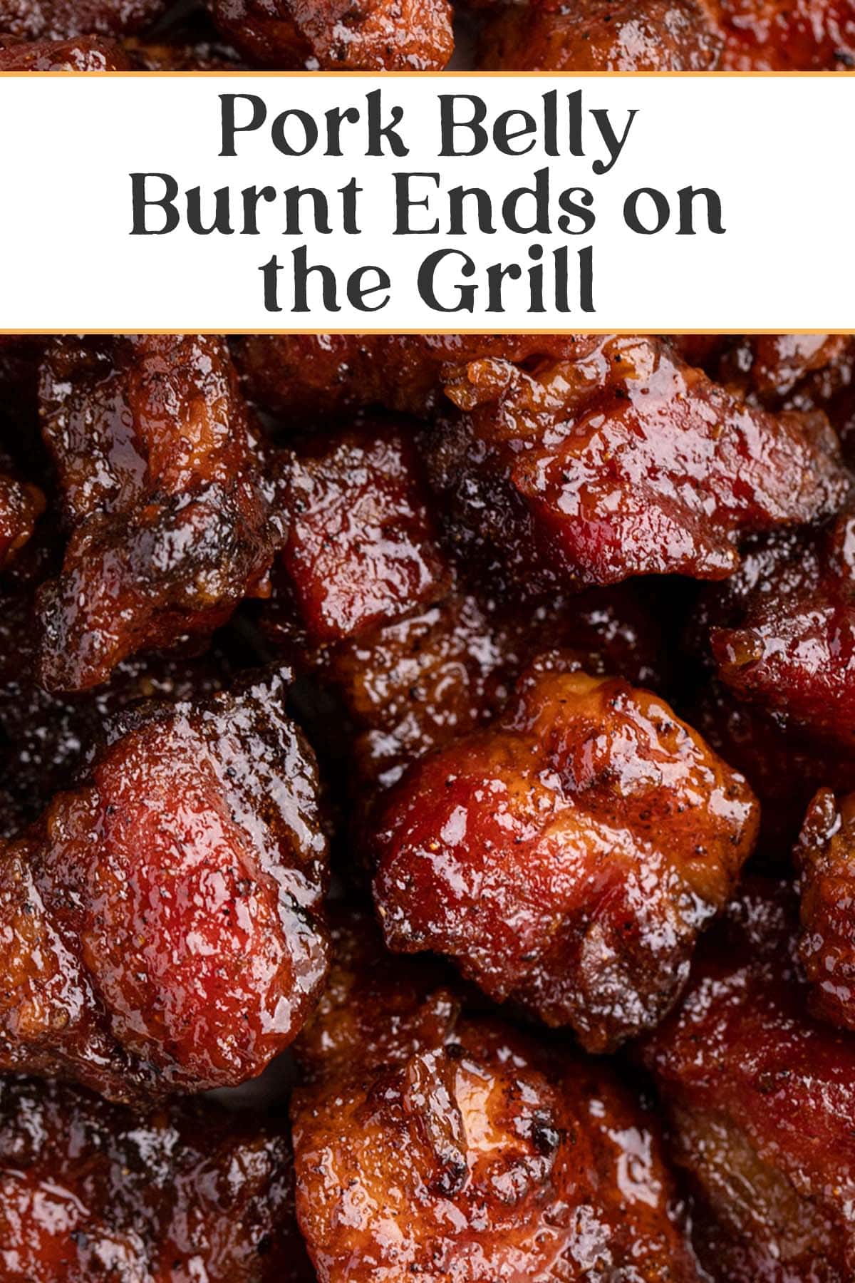 Pin graphic for pork belly burnt ends.