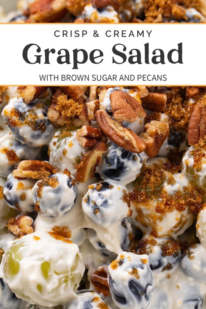 Pin graphic for grape salad.