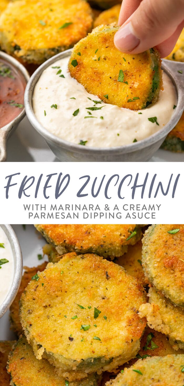 Pin graphic for fried zucchini