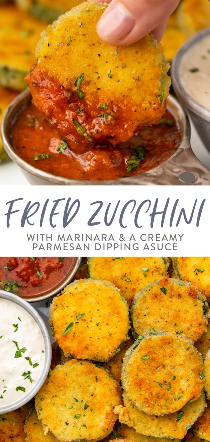 Pin graphic for fried zucchini