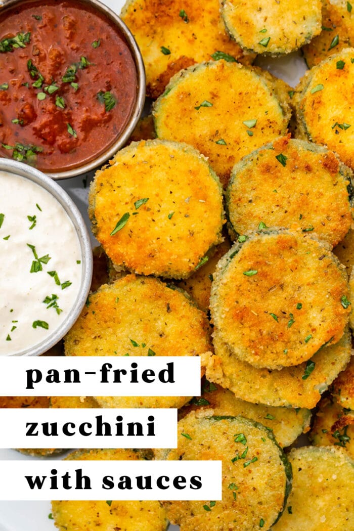 Pin graphic for fried zucchini