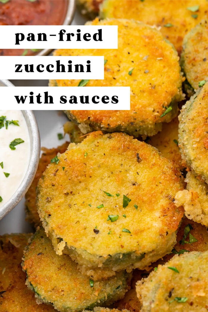 Pin graphic for fried zucchini