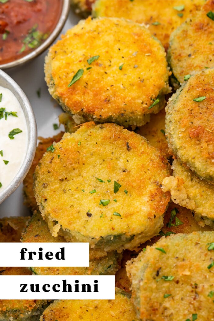 Pin graphic for fried zucchini