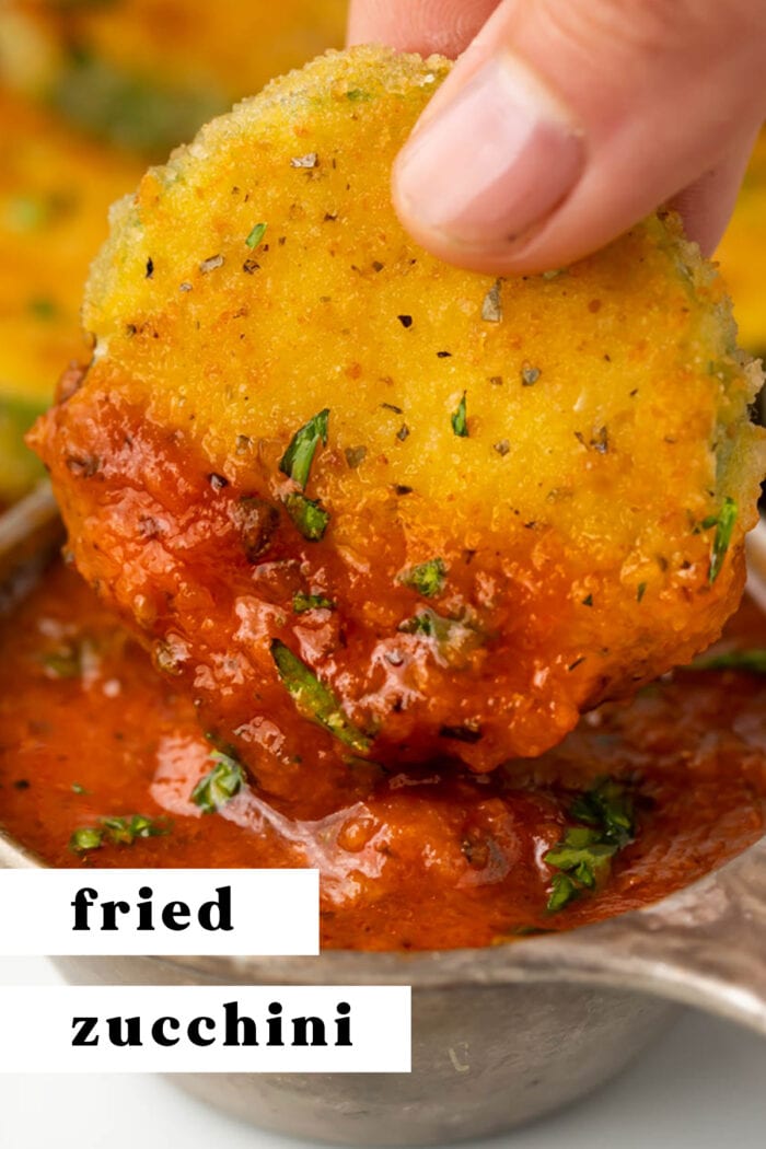 Pin graphic for fried zucchini