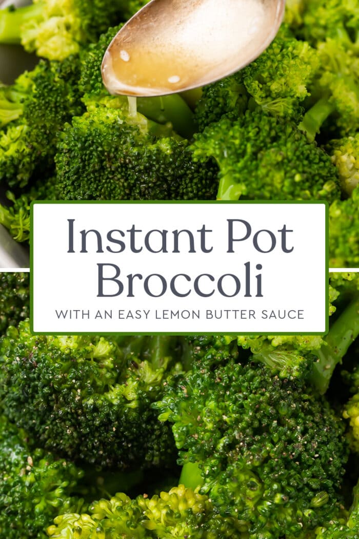 Pin graphic for Instant Pot broccoli