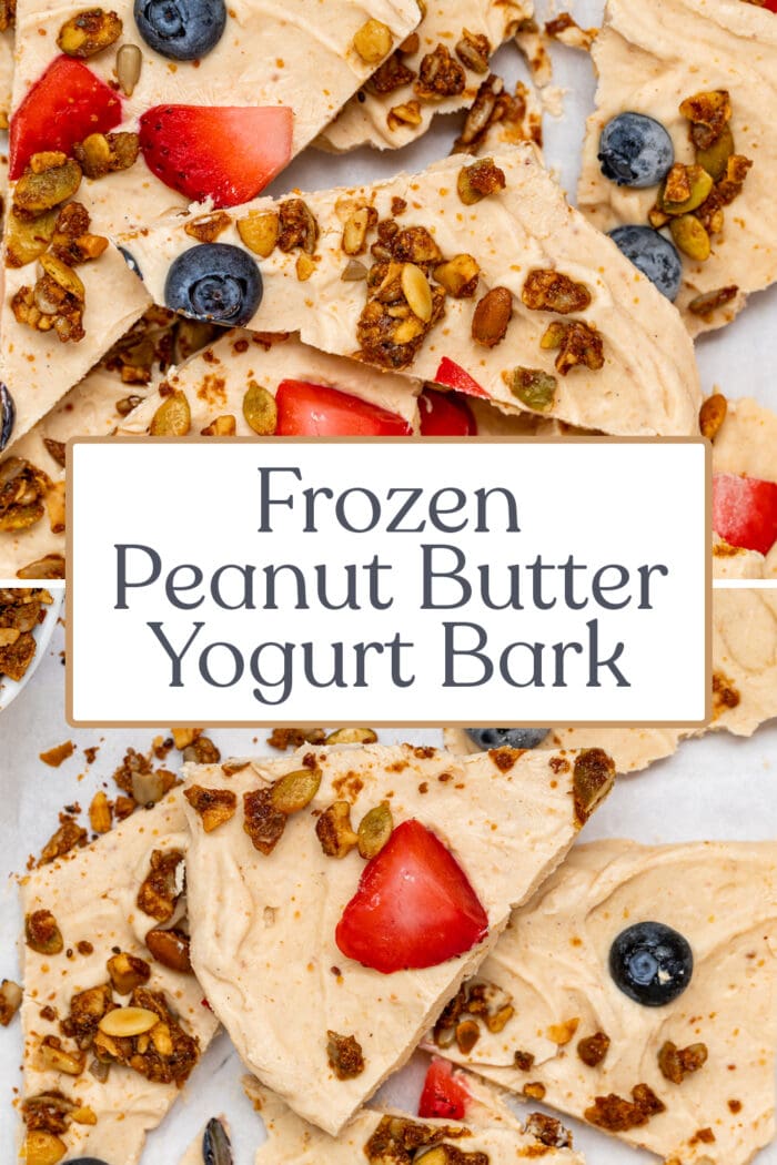 Pin graphic for yogurt bark