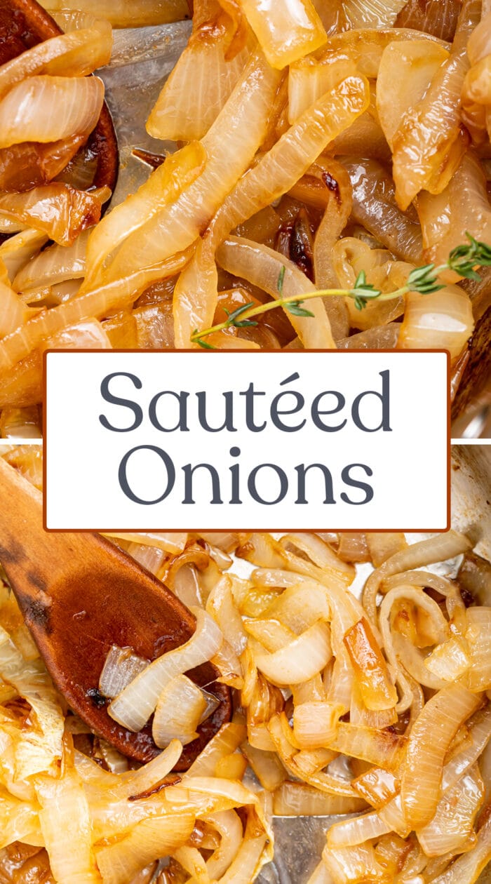 Pin graphic for sauteed onions