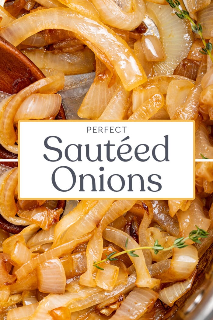 Pin graphic for sauteed onions