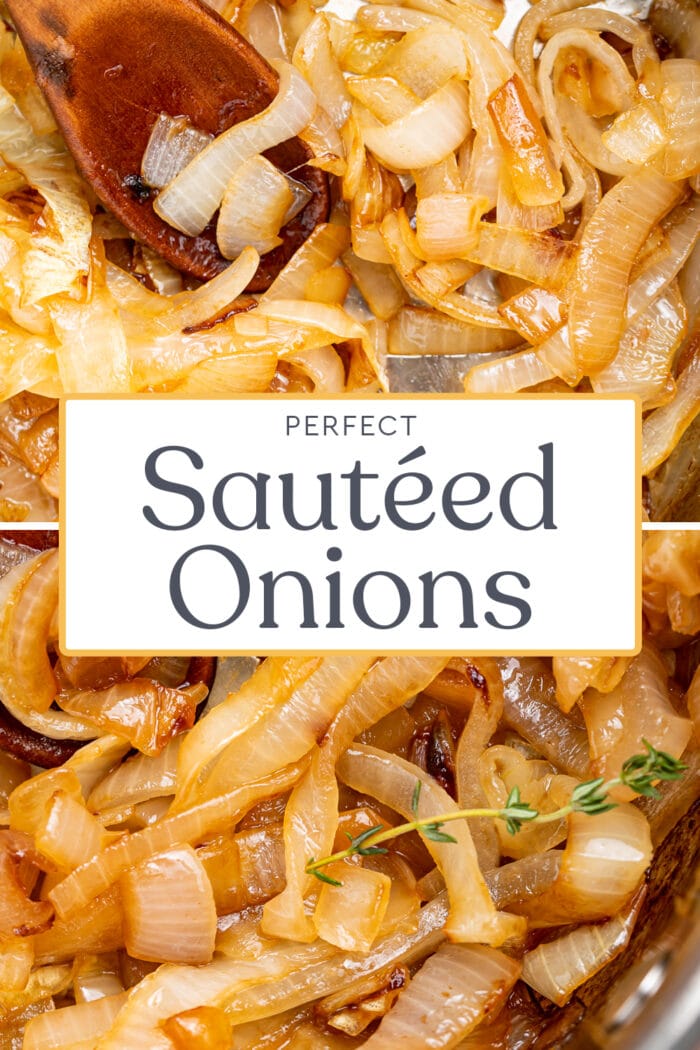 Pin graphic for sauteed onions