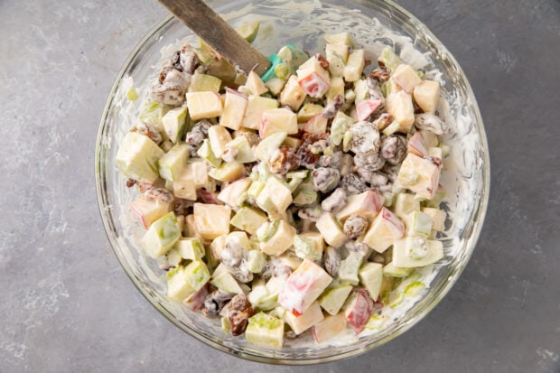 Apple salad in large mixing bowl