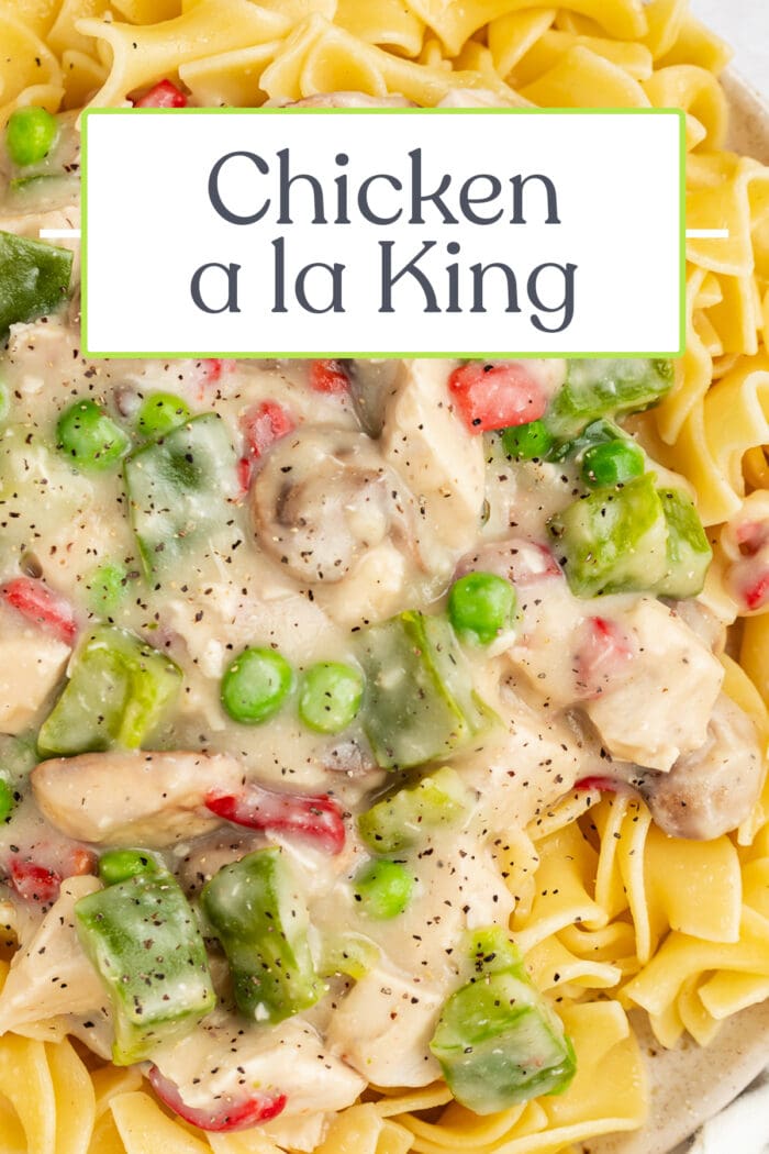 Pin graphic for chicken a la king