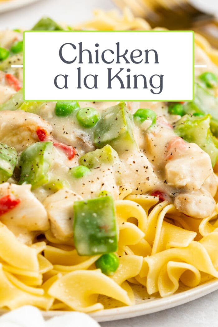 Pin graphic for chicken a la king