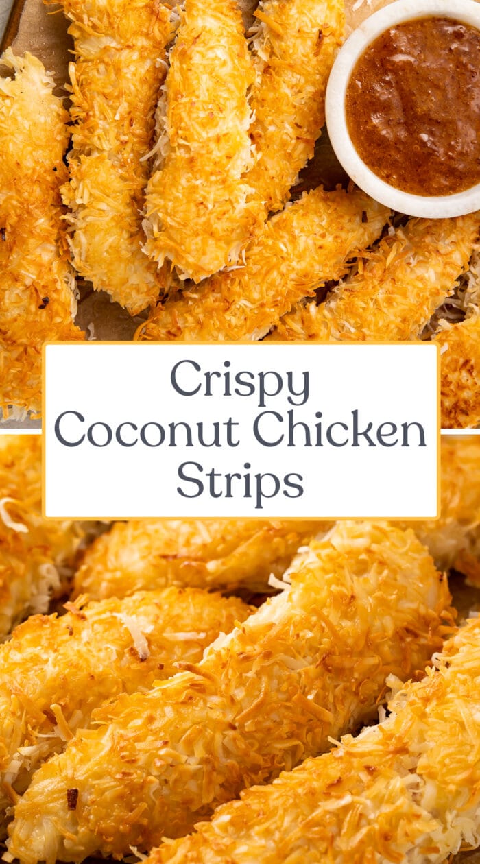 Pin graphic for coconut chicken