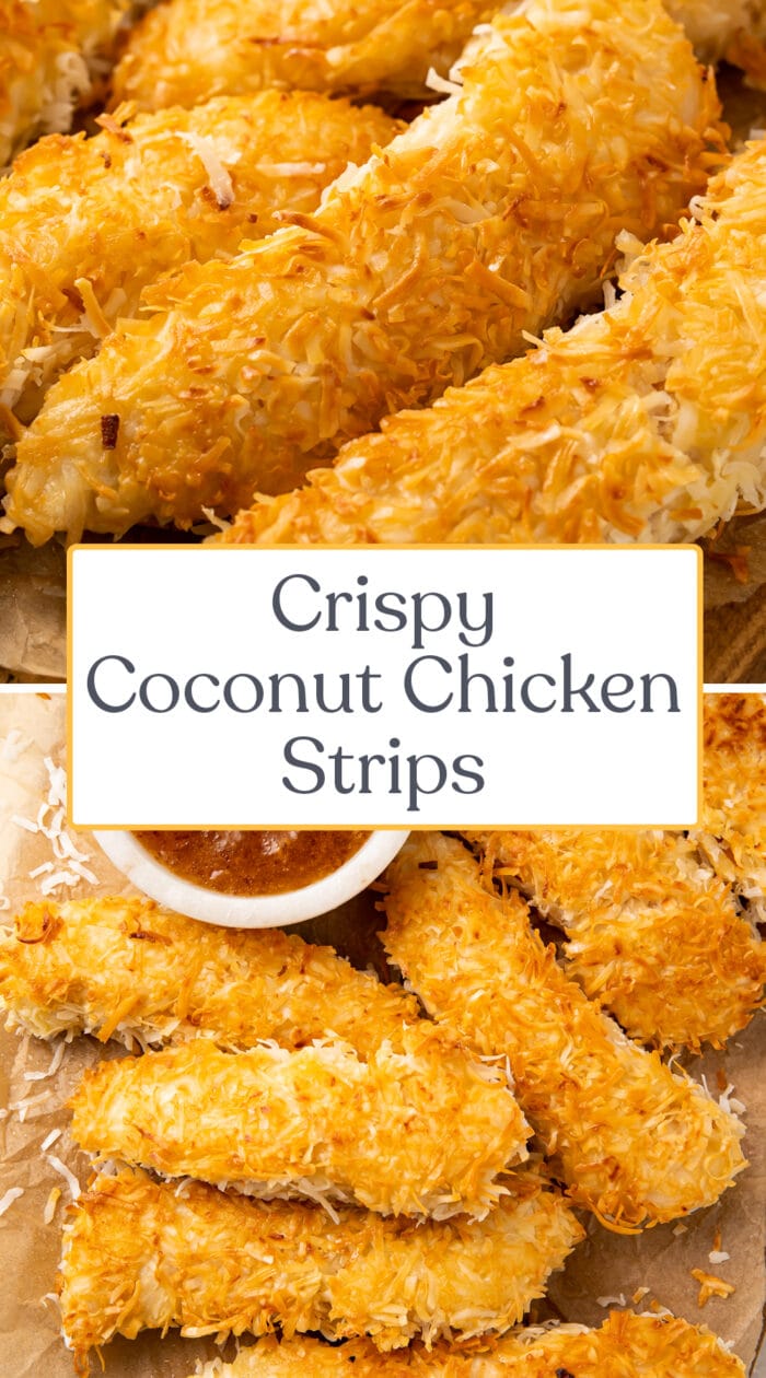 Pin graphic for coconut chicken