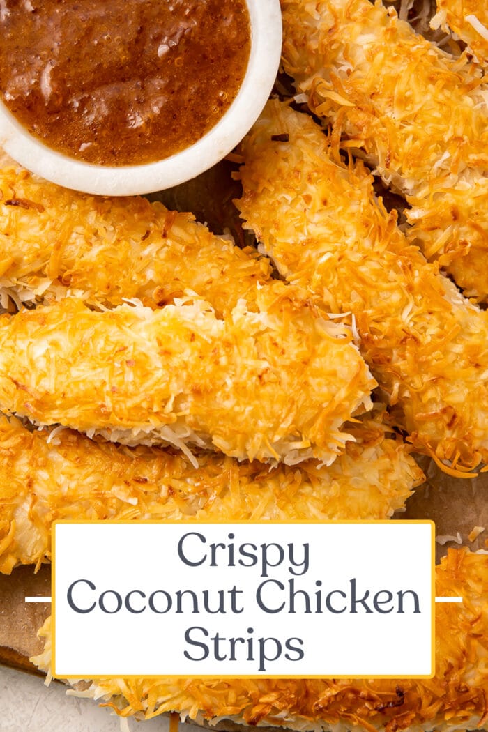 Pin graphic for coconut chicken