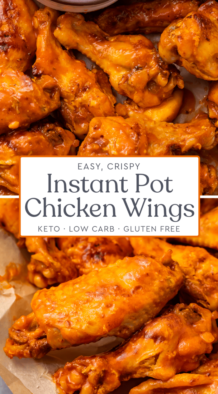 Pin graphic for Instant Pot chicken wings