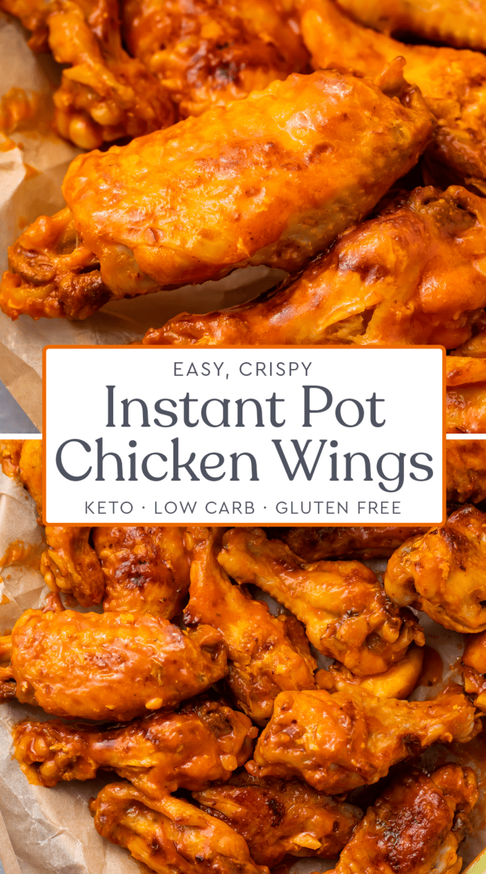 Pin graphic for Instant Pot chicken wings